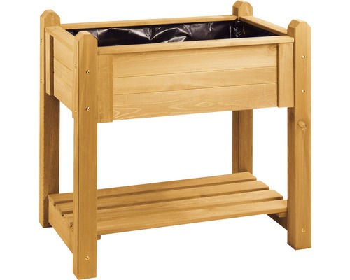 Hochbeet aus Holz mit Ablagefläche