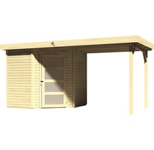 Abri de jardin en bois avec abri latéral