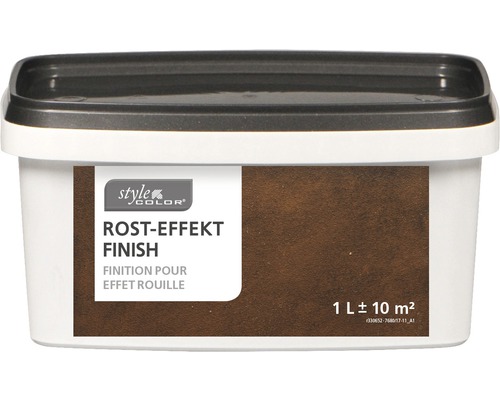 Style Color Rosteffekt Finish Farbe in einem weißen Behälter