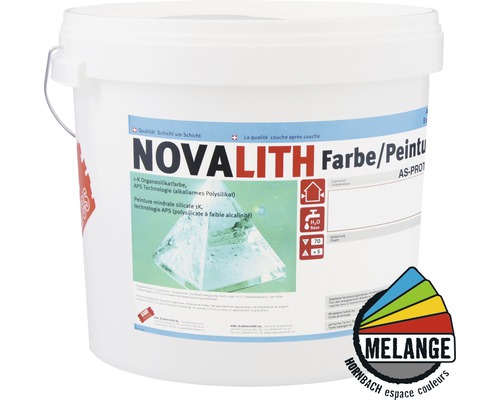 Peinture silicate KABE Novalith AS-Protect extérieur à faire mélanger dans le coloris souhaité  