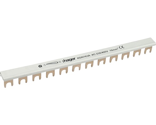 Rail de peignes 1 pôle Hager KDN 163 A, L 212 mm