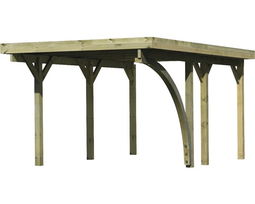 Holz Carport mit Flachdach und Stützpfosten