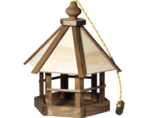 Vogelfutterhaus Kiefer sechseckig ø 32 cm, braun Vogelfutterhaus Kiefer sechseckig ø 32 cm, braun