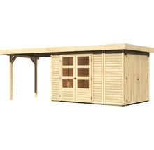 Abri de jardin en bois avec auvent et double porte