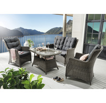Ensemble lounge Destiny Casa vintage gris set lounge set canapé ensemble de tables