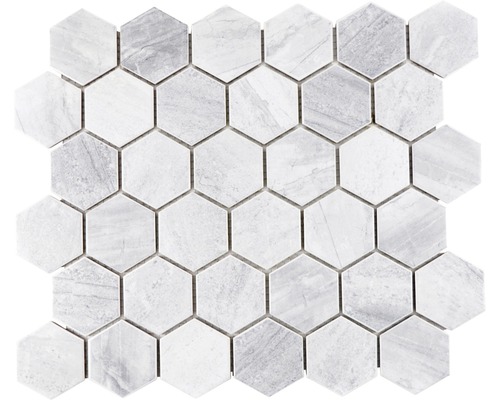 Mosaïque en céramique CTR HX21GM 32,5x28,1 cm Carreau de mosaïque avec pierres de marbre hexagonales