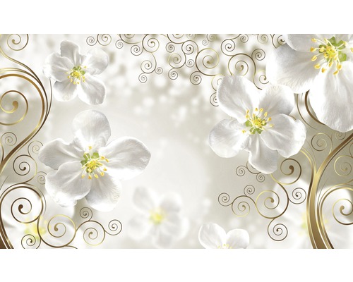 Papier peint panoramique papier ornement de fleurs 368 x 254 cm