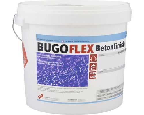 Seau de peinture de dispersion Bugoflex Betonfinish pour la protection du béton
