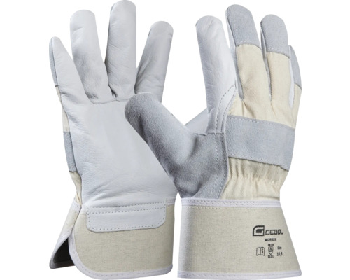 Gebol Gants de travail Worker blanc taille 10,5