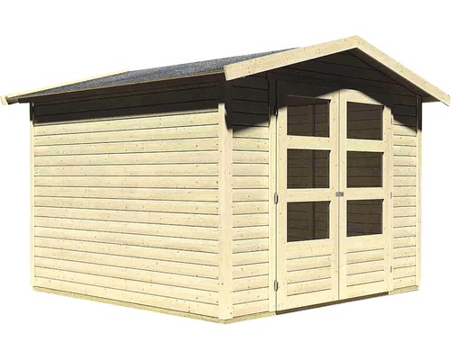 Gartenhaus aus Holz mit Doppeltür und Dach