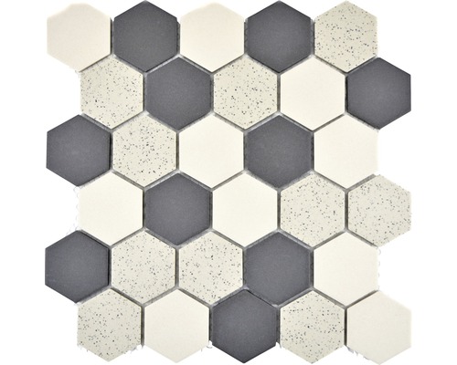 Mosaïque en céramique CU HX210M 27,1x28,1 cm Mosaïque avec éléments hexagonaux de différents designs