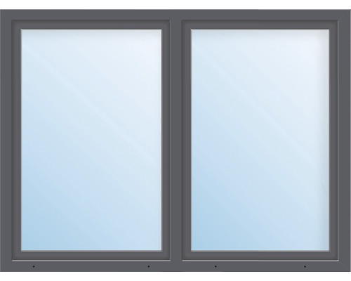 Porte-fenêtre 2 battants en plastique ARON Basic blanc/anthracite 1200x2000 mm 2x verres de sécutité trémpes