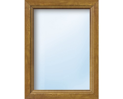 Élément fixe de fenêtre en plastique ARON Basic blanc/golden oak 1000x1600 mm 2x verres de sécurité trempés