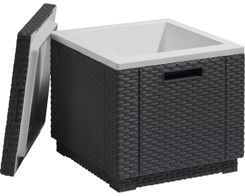 Geflochtener Kühlhocker mit abnehmbarem Deckel und Innenraum