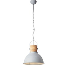 Hängelampe mit Metallschirm und Holzdetails
