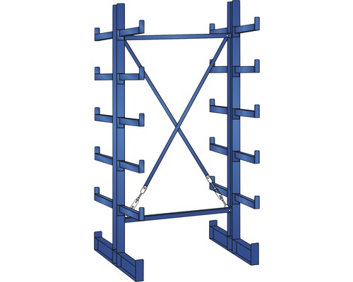 Schulte Étagère cantilever K 1000 à double face étagère de base 2000 x 1250 x 1100 mm capacité de charge 2400 kg