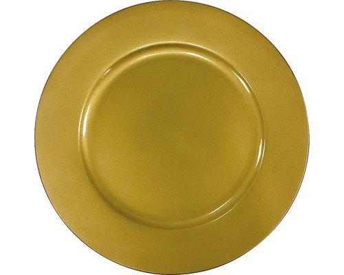 Assiette décorative Lafiora en plastique Ø 33 cm, or