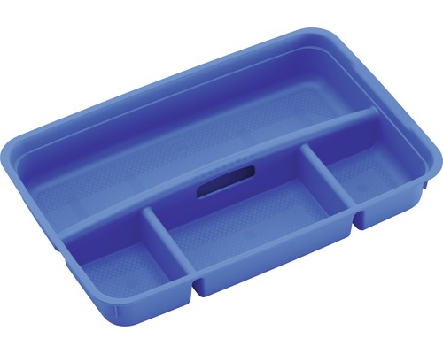 Boîte à outils bleue vide avec compartiments pour le rangement