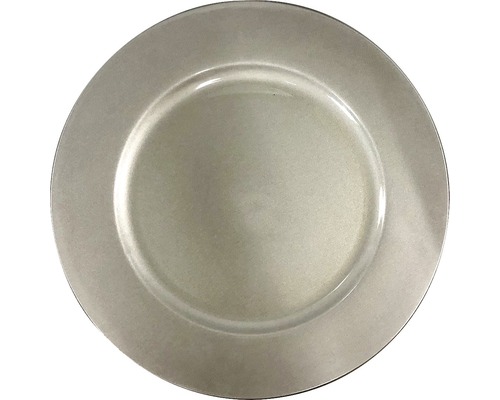 Assiette décorative Lafiora plastique Ø 33 cm argent