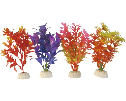 Plantes aquatiques en plastique standards, petit format 10 cm, 4 pièces
