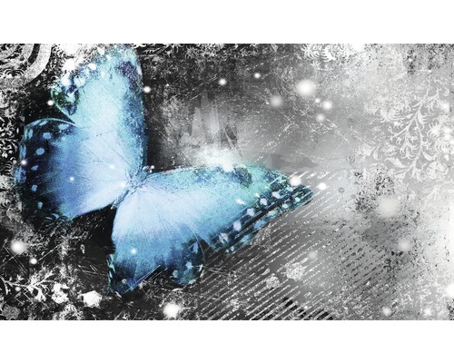 Fototapete Papier 574 P4 Blauer Schmetterling 2-tlg. 254 x 184 cm