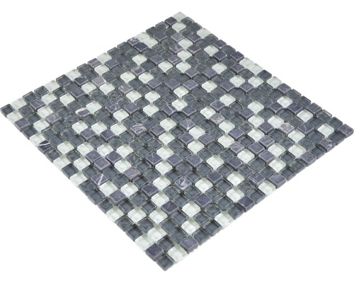 Mosaïque en verre et pierre naturelle