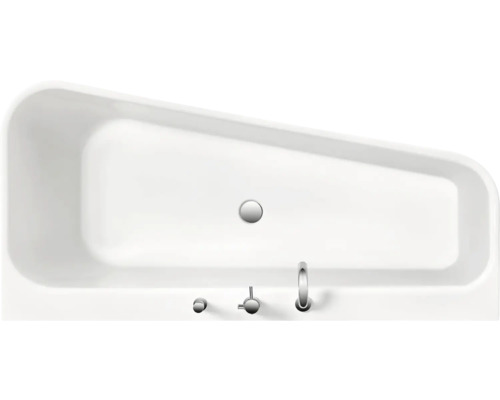 Rechteckige Badewanne mit Armaturen von oben