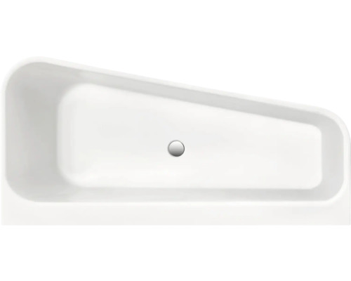 Weisse Badewanne von oben mit Abfluss