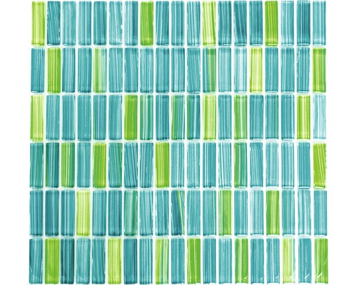 Mosaïque de verre XCM S850, vert-bleu, 30.5x32.5 cm