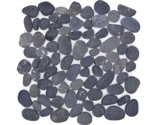 Mosaïque en pierre naturelle XKF 002M, noir, 30.5x32.5 cm Mosaïque avec galets foncés