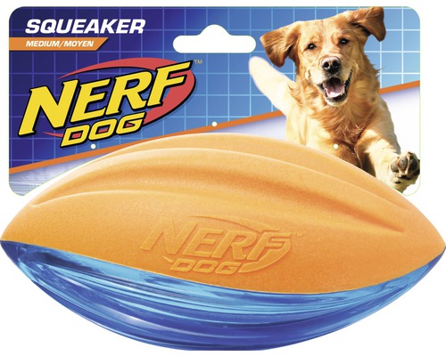Jouet pour chien Nerf Football TPR et mousse 15.2 cm orange-bleu