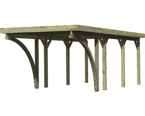 Carport en bois avec supports incurvés pour le jardin