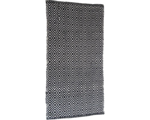 Tapis chenille à carreaux noir/blanc 65x130 cm