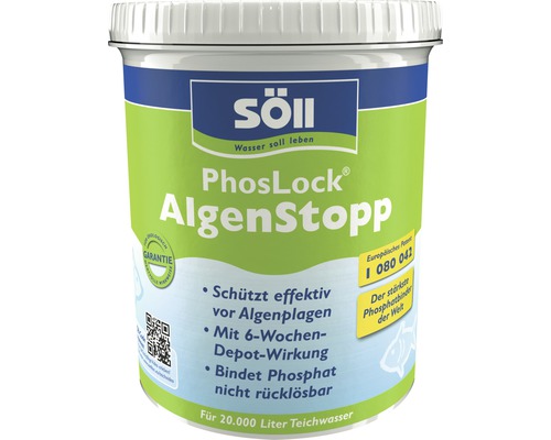 Algenvernichter Söll PhosLock Algen Stopp® 1 kg Söll PhosLock AlgenStopp für 20000 Liter Teichwasser