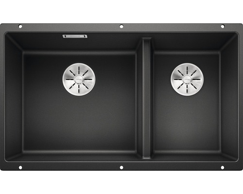 Évier Blanco SUBLINE 430/270-U lxp 755x460 mm Silgranit anthracite 523151 Évier double en granit
