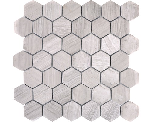 Mosaïque en pierre naturelle MOS HXN 2012 29,8x30,5 cm Carreau de mosaïque à motif hexagonal