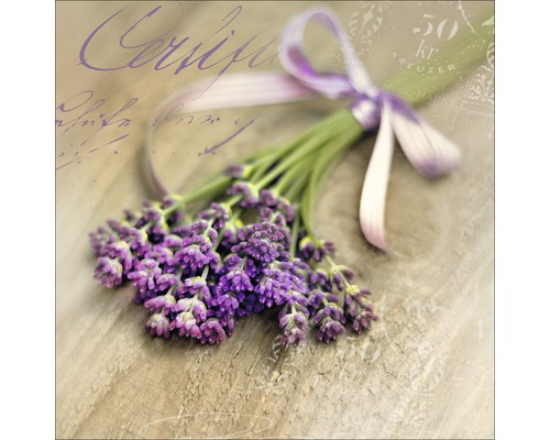 Glasbild Lovely lavender II 20x20 cm