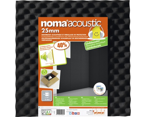 Isolation acoustique Noma Acoustic mousse 2 x 50x100x 2.5 cm