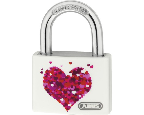 Vorhängeschloss mit Herzmotiv und ABUS Logo