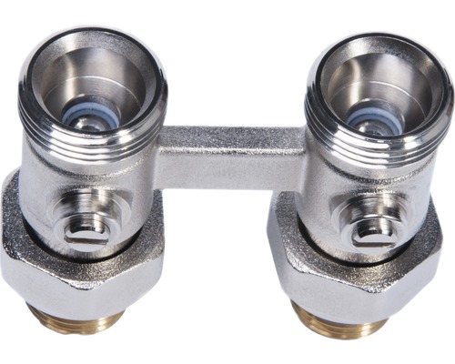 Bloc de vannes en métal pour raccordement de radiateur