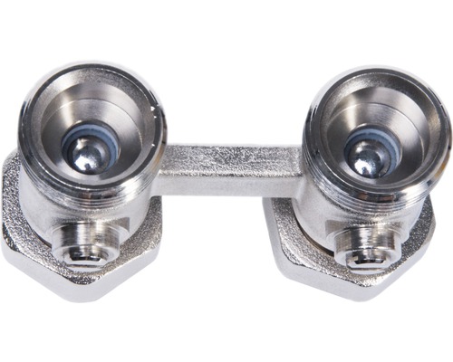 Double raccord en métal pour installations sanitaires