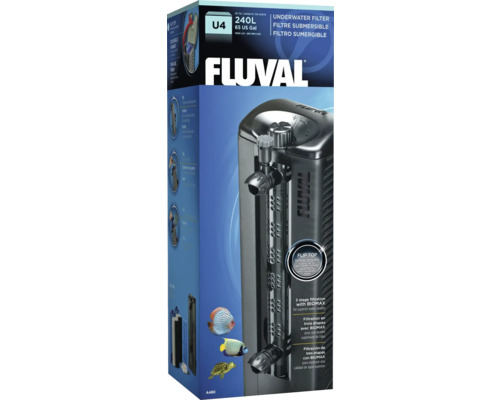 Filtre intérieur pour aquarium Fluval U4 complet avec média filtrant env. 1000 l / h pour aquariums jusqu'à env. 130 - 240 l