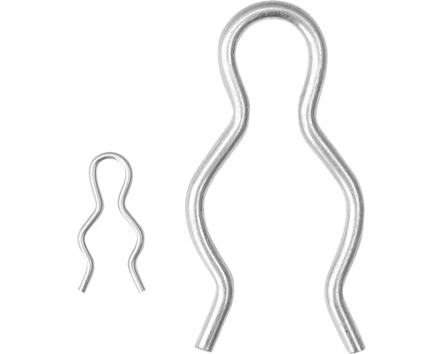 Prise symétrique galvanisée zinguée 3,2 mm 50 pces Deux étriers de sécurité métalliques de différentes tailles