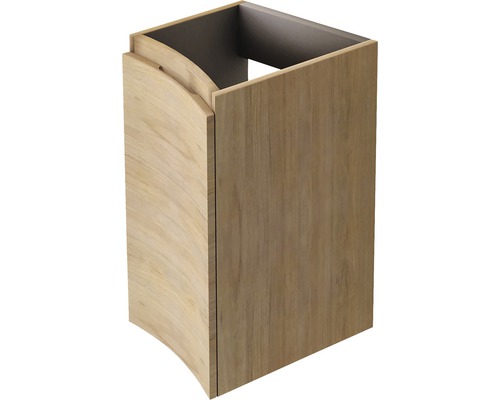 Unterschrank Baden Haus Vague 34 cm breit Tabak Eiche fertig montiert 54836 Unterschrank mit Tür für den Küchenbereich