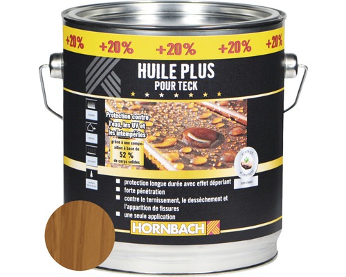 Huile pour teck en boîte métallique de Hornbach
