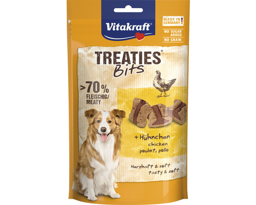 Vitakraft Hundesnack Treaties Bits Hühnchen, 120 g Vitakraft Treaties Bits Hundesnack mit Huhn, ohne Zuckerzusatz und Getreide