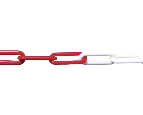 Kunststoffkette rot-weiss 6 mm, 5 m