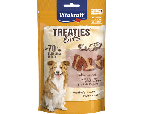 Vitakraft Hundesnack Treaties Bits Leberwurst, 120 g Vitakraft Treaties Bits Leberwurst Hundesnack im Beutel