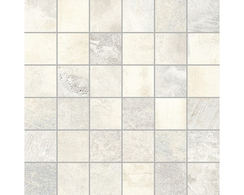 Carrelage mosaïque Boldstone beige 30x30 cm Motif de carreaux de mosaïque avec pierres carrées