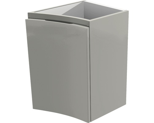 Meuble bas Baden Haus Vague largeur 34 cm gris clair à haute brillance déjà monté 54855